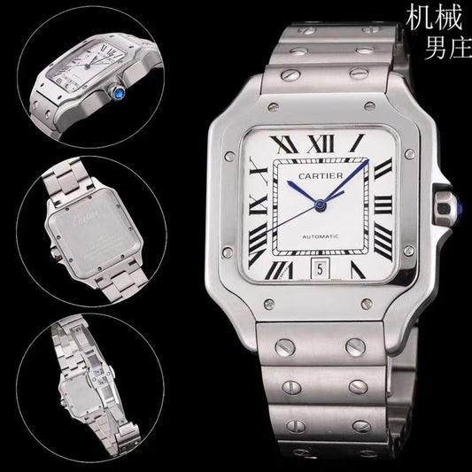 Large Stainless Steel (White Dial) - Luxury Watch
