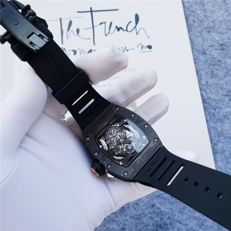 Carbon Sports Watch Black Rubber Eagle Black Dial- Luxury Watch