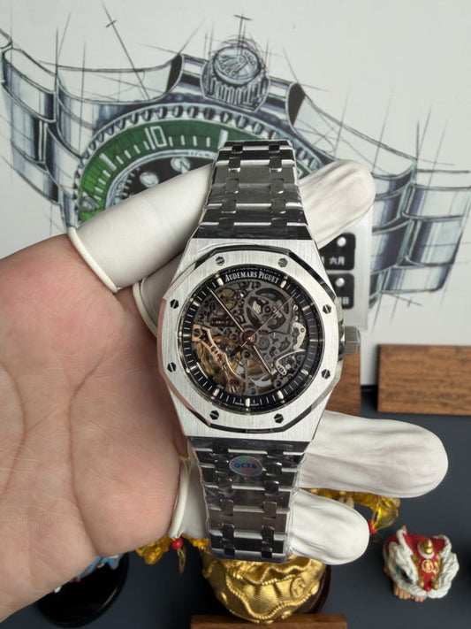 41mm Stainless Steel (Black openworked dial) - Luxury Watch