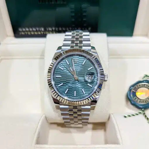 41mm Stainless Steel Green Honey Comb Dial- Luxury Watch