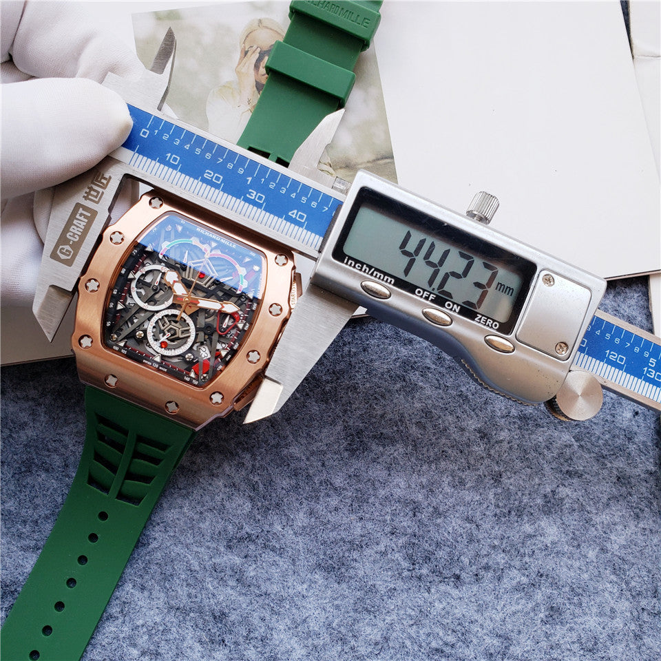 Carbon Sports Watch Rubber Green and Bronze Dial- Luxury Watch
