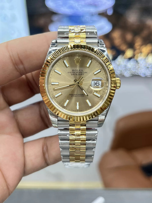 41mm Yellow Gold and Steel Jubilee (Champagne Dial) - Luxury Watch