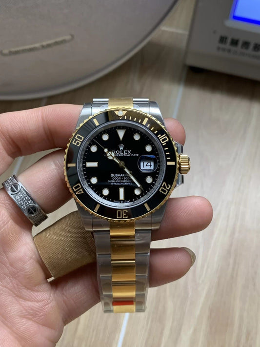 Sports Watch Date Two-Tone Steel 41mm (Black Dial) - Luxury Watch