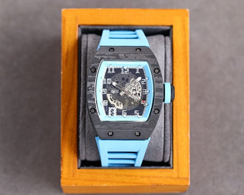 Carbon Sports Watch Rubber Blue and Black Dial- Luxury Watch