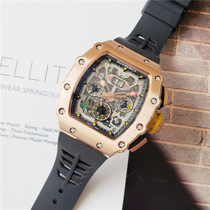 Carbon Sports Watch Rubber Black and Bronze Dial- Luxury Watch