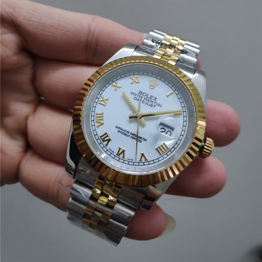 Ladies 28mm Two-Tone Stainless Steel (White Dial) – Luxury Watch