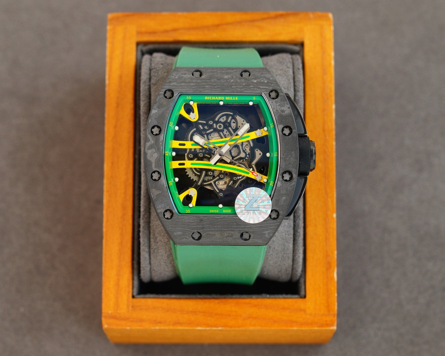 Carbon Sports Watch Green Rubber Green and Yellow Dial- Luxury Watch