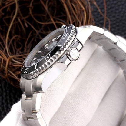 sports watch Stainless Steel 41mm Date (Black Dial) - Luxury Watch
