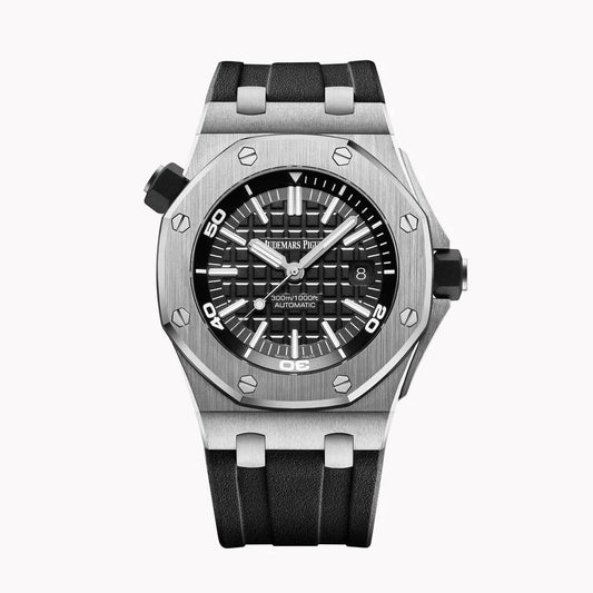 Stainless Steel 41mm Black Strap (Black dial) - Luxury Watch