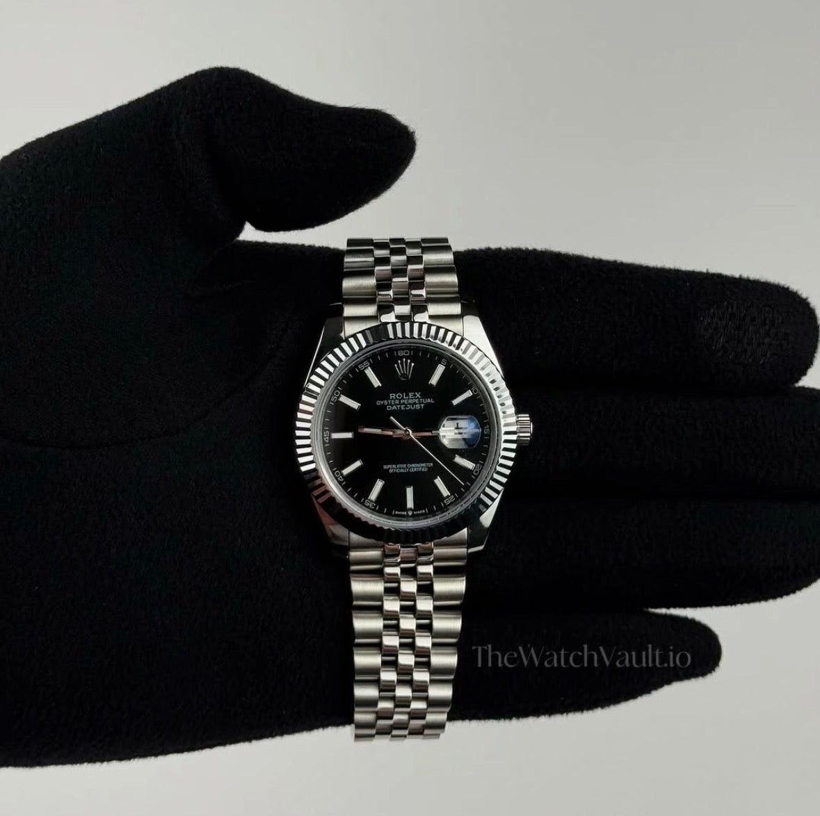 D-Just 41mm Stainless Jubilee Steel Black - Luxury Watch