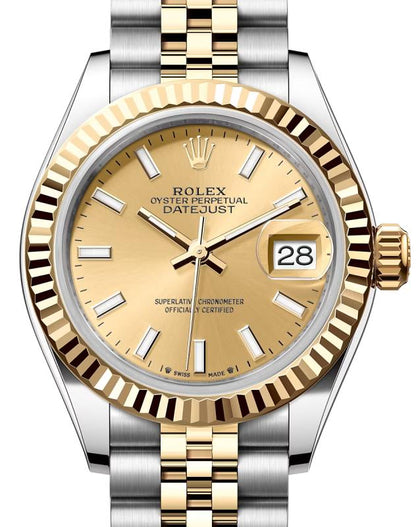 Ladies 28mm Two-Tone Yellow Gold & Steel (Champagne Dial) – Luxury Watch