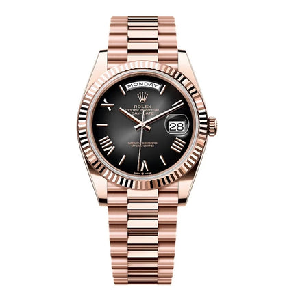 Everose Gold President D-Date 40 Slate Ombre - Luxury Watch