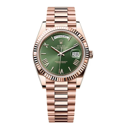 Everose Gold President Day-Date 40 Green - Luxury Watch