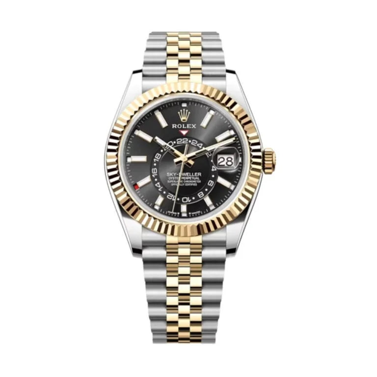 Skyscraper Stainless Steel & Yellow Gold Jubilee (Black Dial) - Luxury Watch