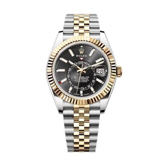 Skyscraper Stainless Steel & Yellow Gold Jubilee (Black Dial) - Luxury Watch