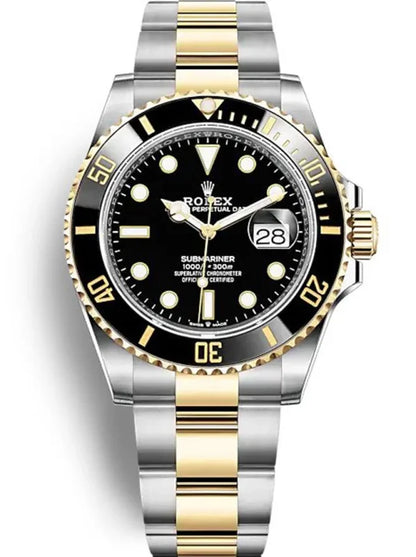 Submarine Date Two-Tone Steel 41mm (Black Dial) - Luxury Watch