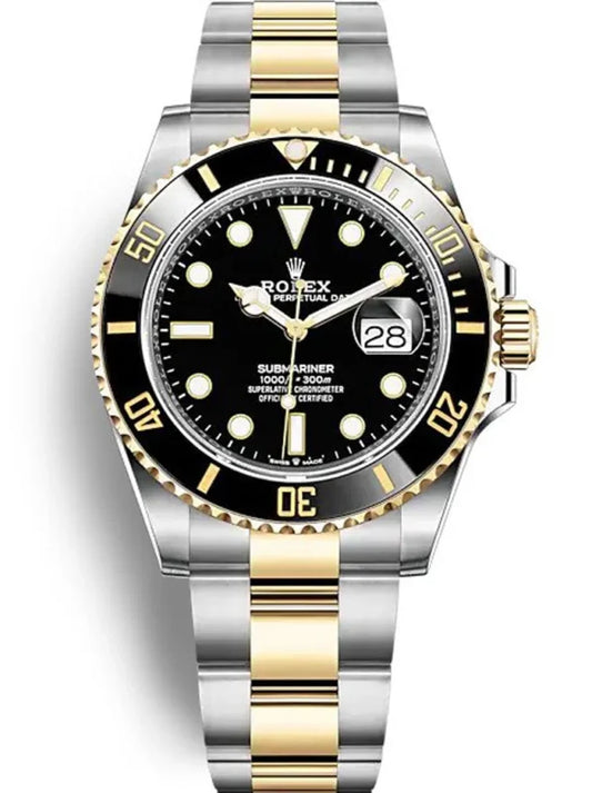 Submarine Date Two-Tone Steel 41mm (Black Dial) - Luxury Watch