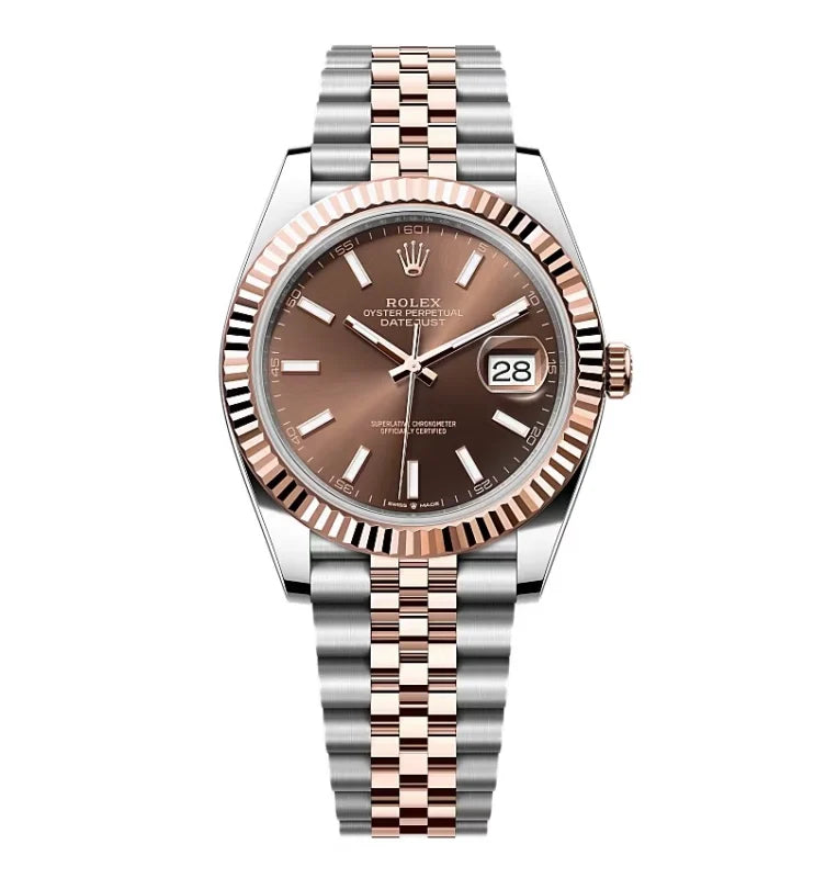 D-Just 41mm Everose Gold and Steel (Chocolate Dial) - Luxury Watch