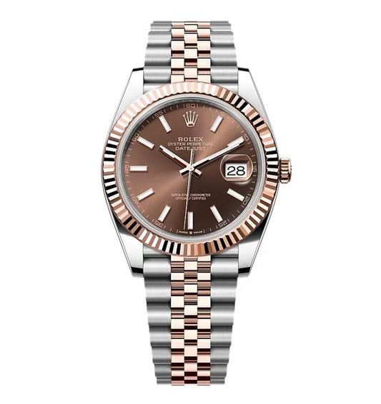 D-Just 41mm Everose Gold and Steel (Chocolate Dial) - Luxury Watch