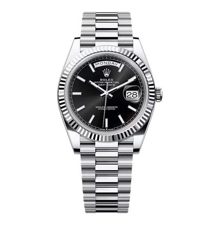 Stainless Steel President D-Date 40 Black - Luxury Watch