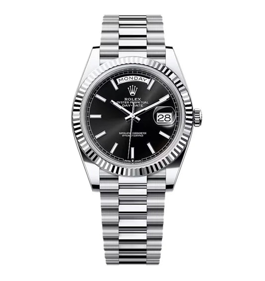Stainless Steel President D-Date 40 Black - Luxury Watch