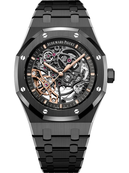 R-OAK Ceramic 41mm (Black Skeleton Dial) - Luxury Watch