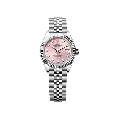Lady D-Just 28mm Fluted Stainless Steel (Pink Dial) - Luxury Watch