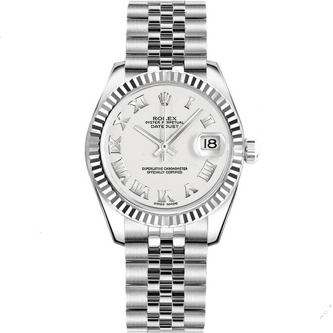 Lady D-Just 28mm Stainless Steel (Silver Roman Dial) – Luxury Watch