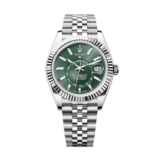 Skyscraper Stainless Steel Jubilee (Green Dial) - Luxury Watch