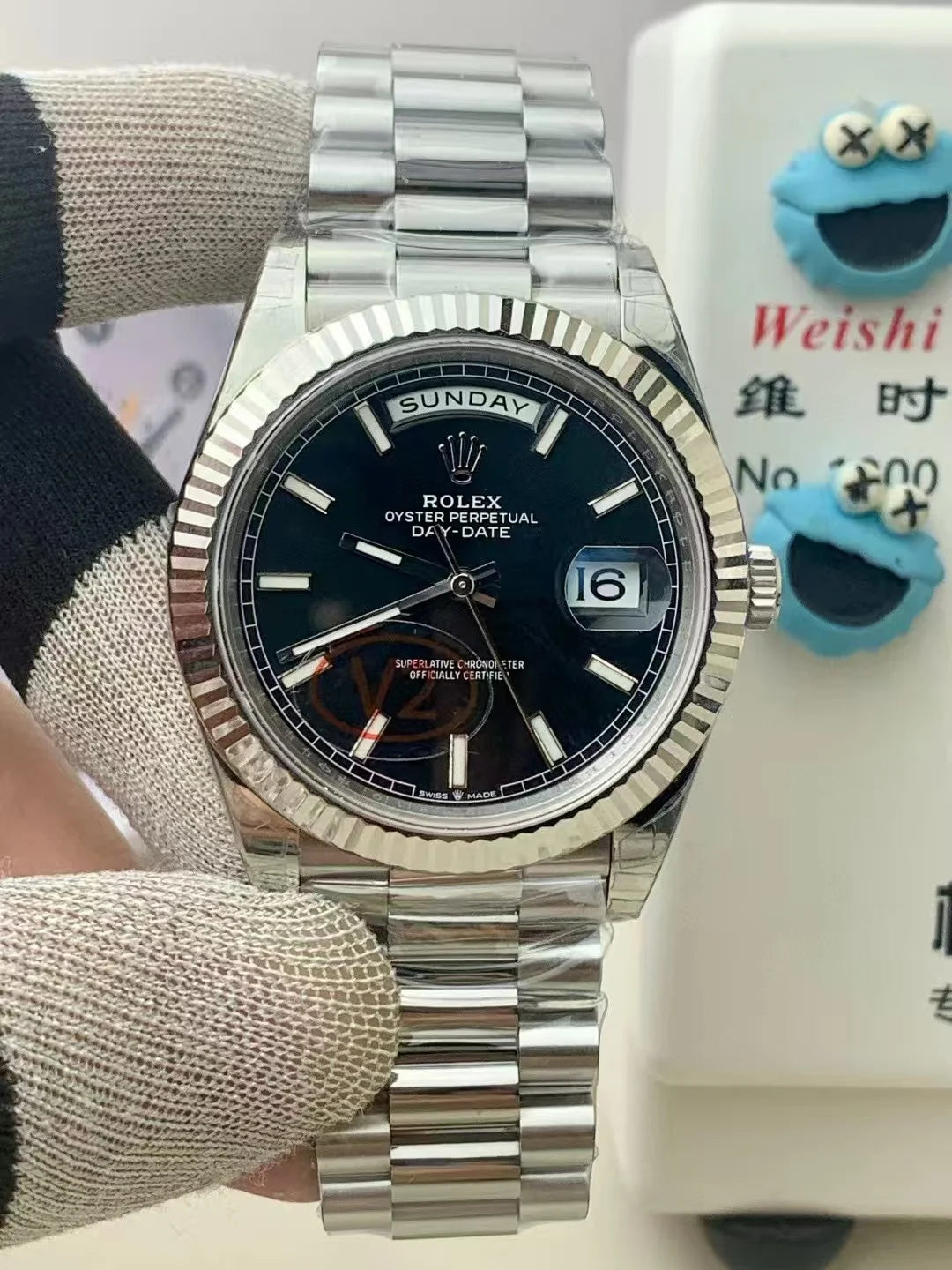 Stainless Steel Day week 40 Black Dial - Luxury Watch