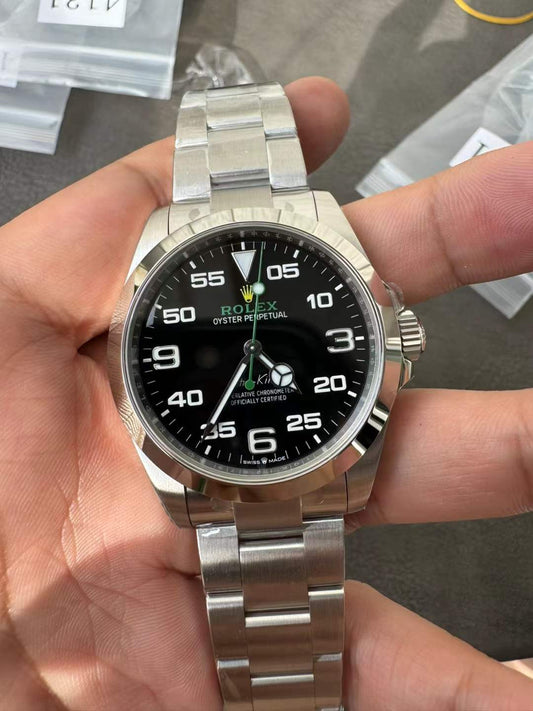 41mm Stainless Steel Oyster Steel black Green Dial- Luxury Watch