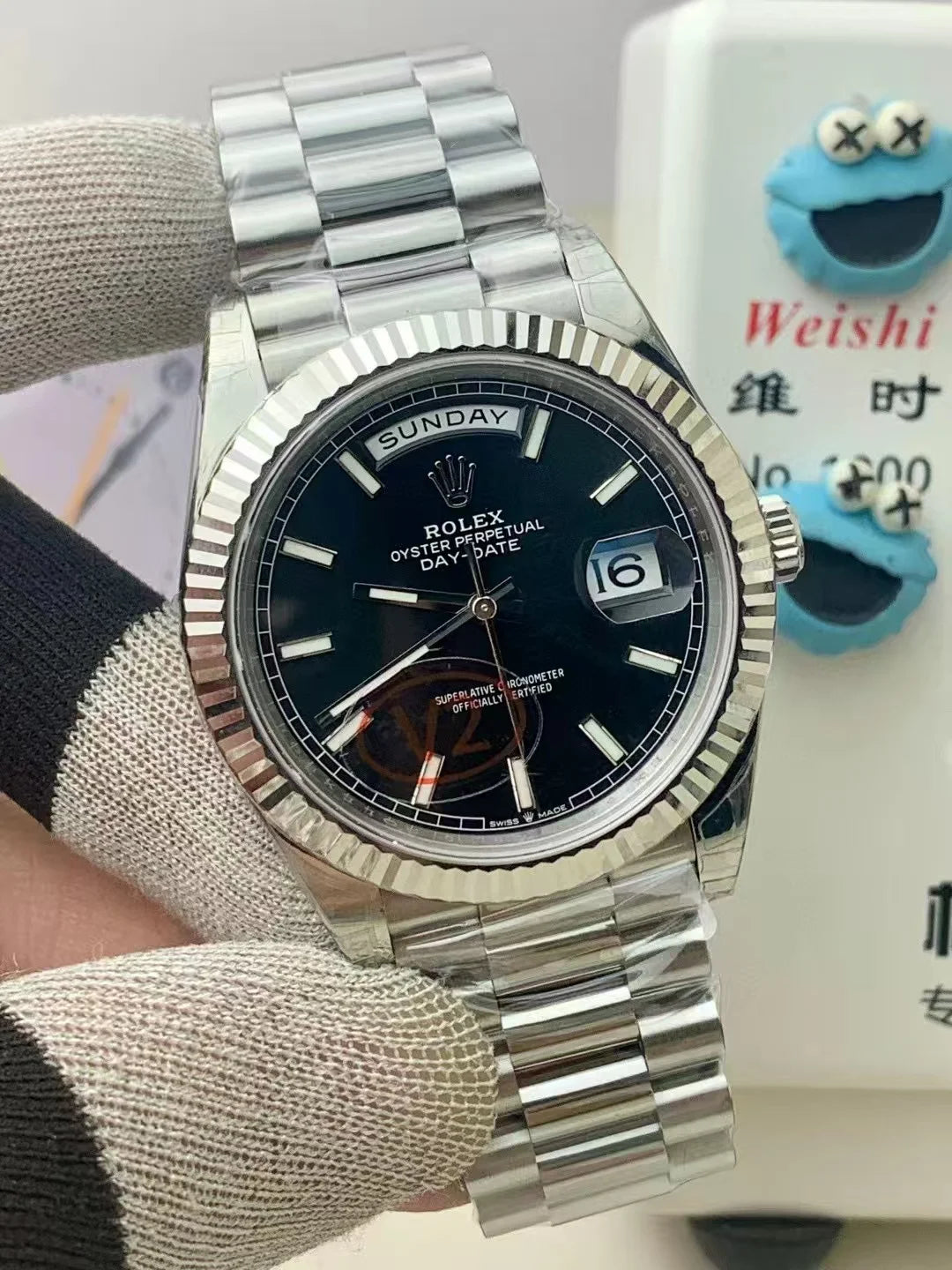 Stainless Steel Day week 40 Black Dial - Luxury Watch