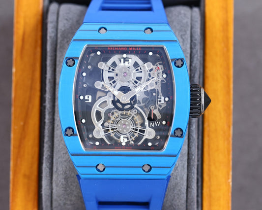 Carbon Sports Watch Blue Rubber Black Dial- Luxury Watch