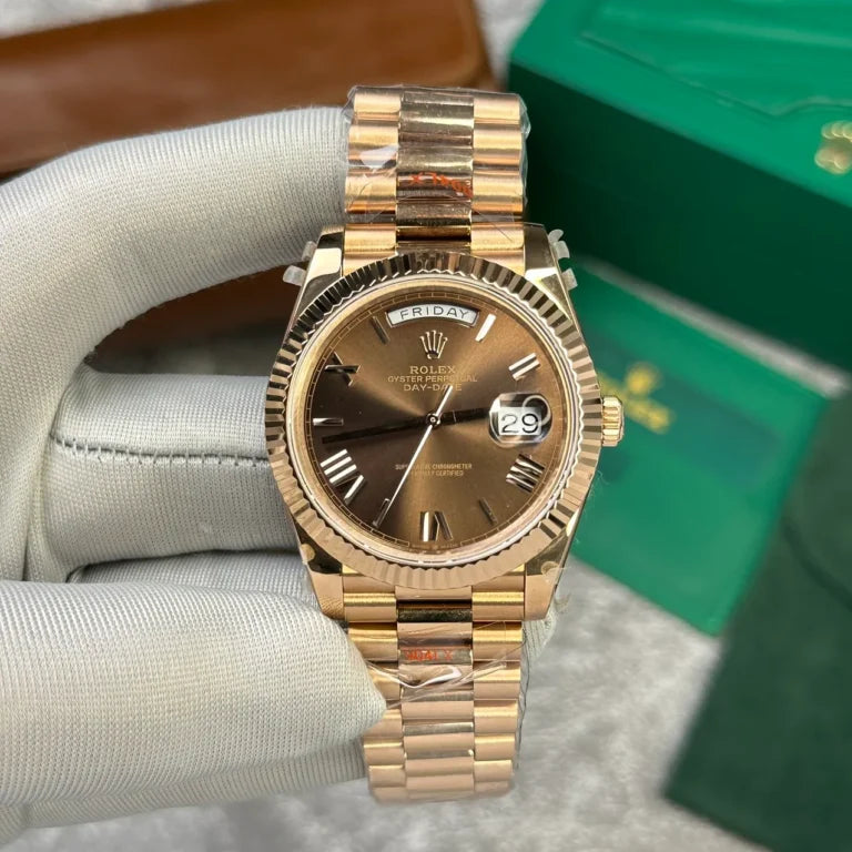 D-Date Everose Gold Chocolate Roman Numerals Dial - Luxury Watch
