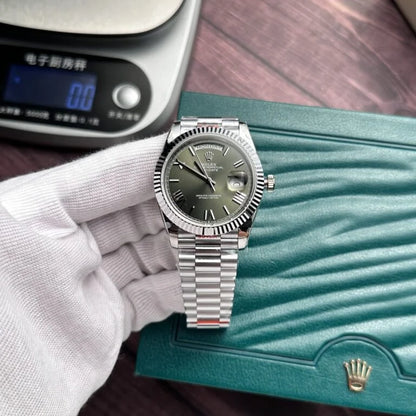Stainless Steel President D-Date 40 Green - Luxury Watch