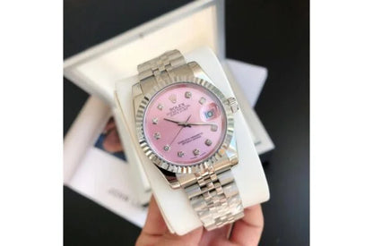 Lady D-Just 28mm Fluted Stainless Steel (Pink Dial) - Luxury Watch