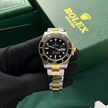 Submarine Date Two-Tone Steel 41mm (Black Dial) - Luxury Watch