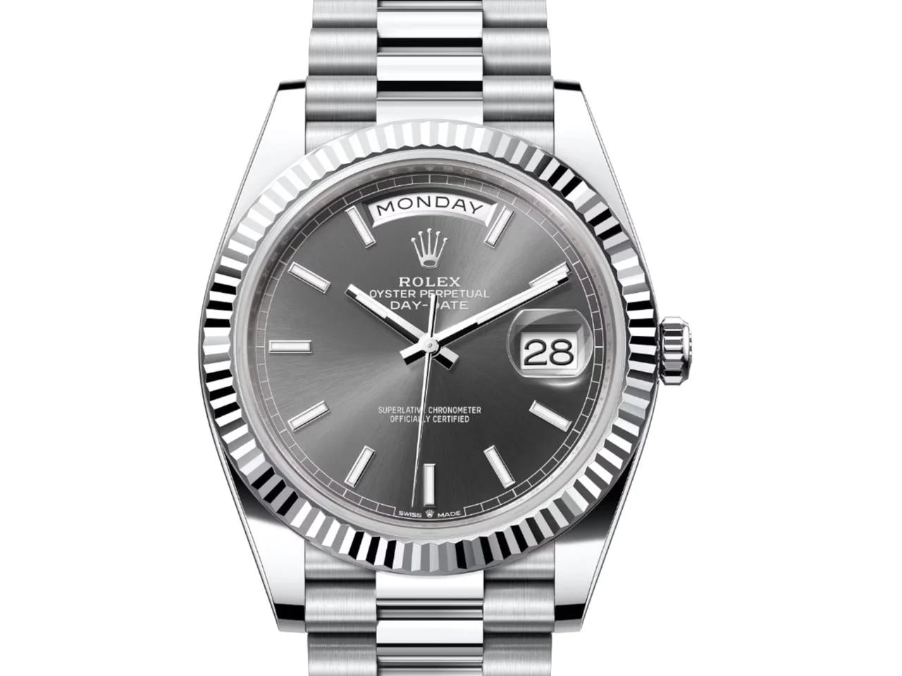 Stainless Steel Day Week 40 Gray Dial - Luxury Watch