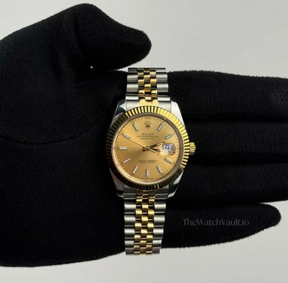 D-Just 41mm Yellow Gold and Steel Jubilee (Champagne Dial) - Luxury Watch
