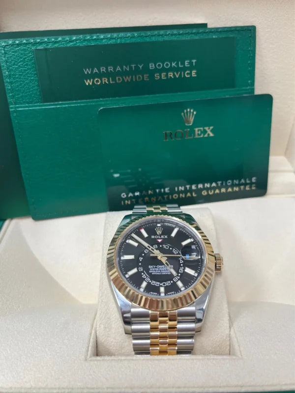 Skyscraper Stainless Steel & Yellow Gold Jubilee (Black Dial) - Luxury Watch