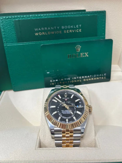 Skyscraper Stainless Steel & Yellow Gold Jubilee (Black Dial) - Luxury Watch