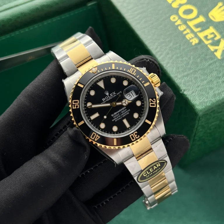 Submarine Date Two-Tone Steel 41mm (Black Dial) - Luxury Watch