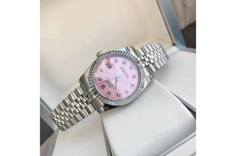 Lady D-Just 28mm Fluted Stainless Steel (Pink Dial) - Luxury Watch