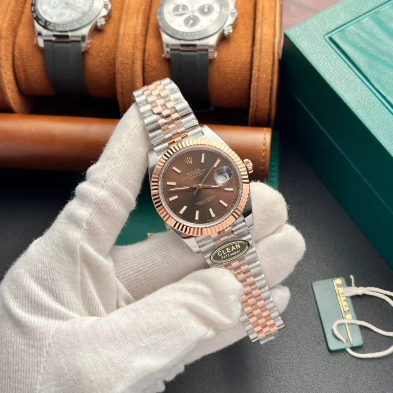 D-Just 41mm Everose Gold and Steel (Chocolate Dial) - Luxury Watch