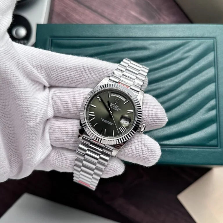 Stainless Steel President D-Date 40 Green - Luxury Watch
