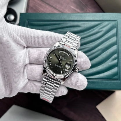 Stainless Steel President D-Date 40 Green - Luxury Watch