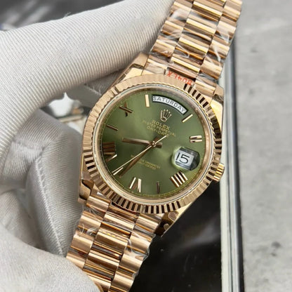 Everose Gold President Day-Date 40 Green - Luxury Watch