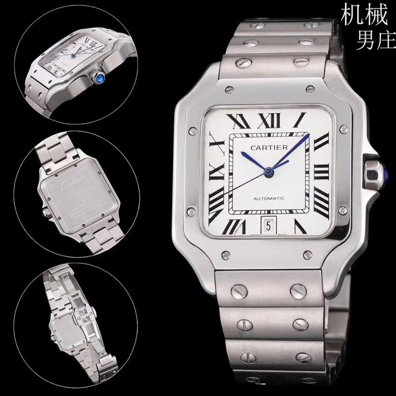 Large Stainless Steel (White Dial) - Luxury Watch