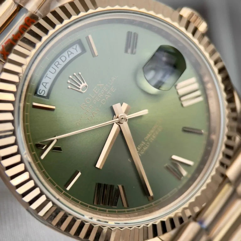Everose Gold President Day-Date 40 Green - Luxury Watch