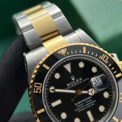 Submarine Date Two-Tone Steel 41mm (Black Dial) - Luxury Watch